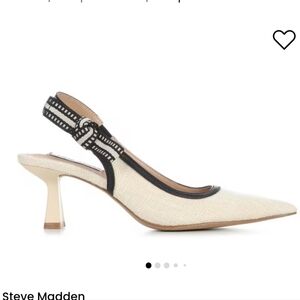 Steve Madden Beige and Black Slingback Heels